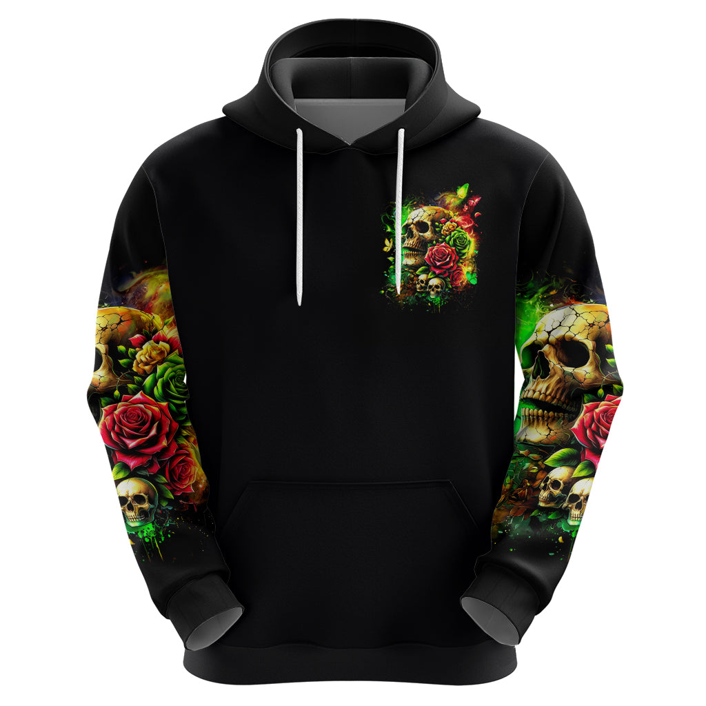 Rose Skull Hoodie Stuck Between IDK IDC - Wonder Print Shop