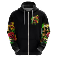 Rose Skull Hoodie Stuck Between IDK IDC - Wonder Print Shop