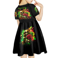 Rose Skull Kid Short Sleeve Dress Stuck Between IDK IDC - Wonder Print Shop