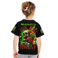 Rose Skull Kid T Shirt Stuck Between IDK IDC - Wonder Print Shop