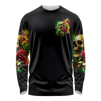 Rose Skull Long Sleeve Shirt Stuck Between IDK IDC - Wonder Print Shop