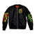 Rose Skull Sleeve Zip Bomber Jacket Stuck Between IDK IDC - Wonder Print Shop