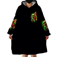 Rose Skull Wearable Blanket Hoodie Stuck Between IDK IDC - Wonder Print Shop