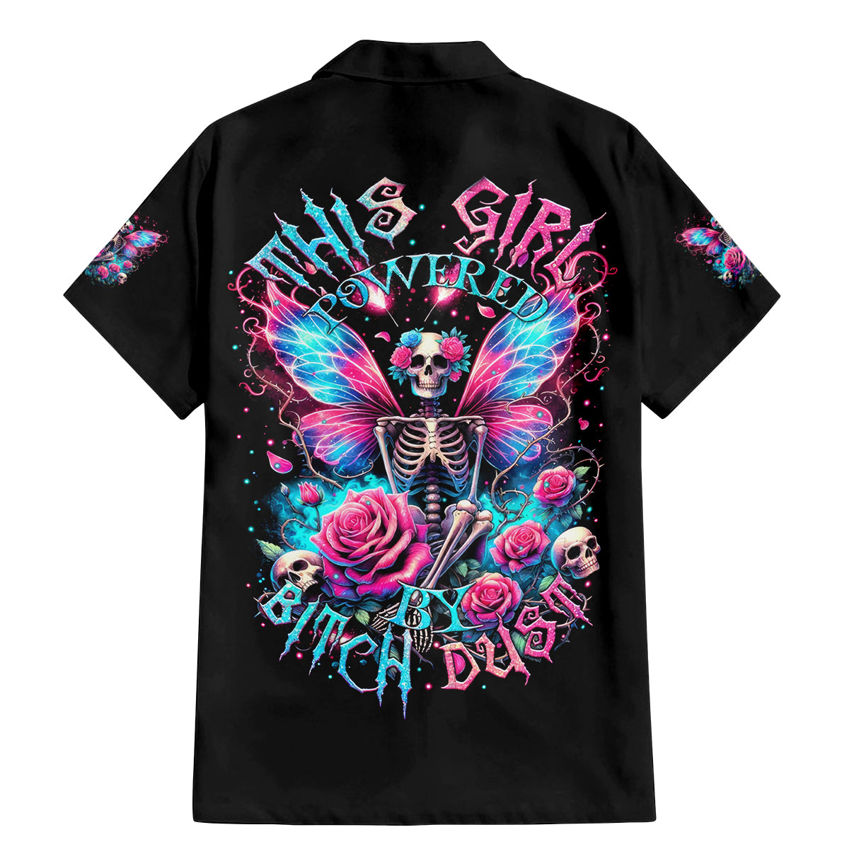 Fairy Skull Family Matching Mermaid Dress and Hawaiian Shirt This Girl Powered By Bitch Dust - Wonder Print Shop