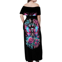 Fairy Skull Family Matching Off Shoulder Maxi Dress and Hawaiian Shirt This Girl Powered By Bitch Dust - Wonder Print Shop