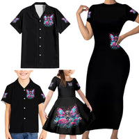 Fairy Skull Family Matching Short Sleeve Bodycon Dress and Hawaiian Shirt This Girl Powered By Bitch Dust - Wonder Print Shop