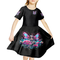 Fairy Skull Kid Short Sleeve Dress This Girl Powered By Bitch Dust - Wonder Print Shop