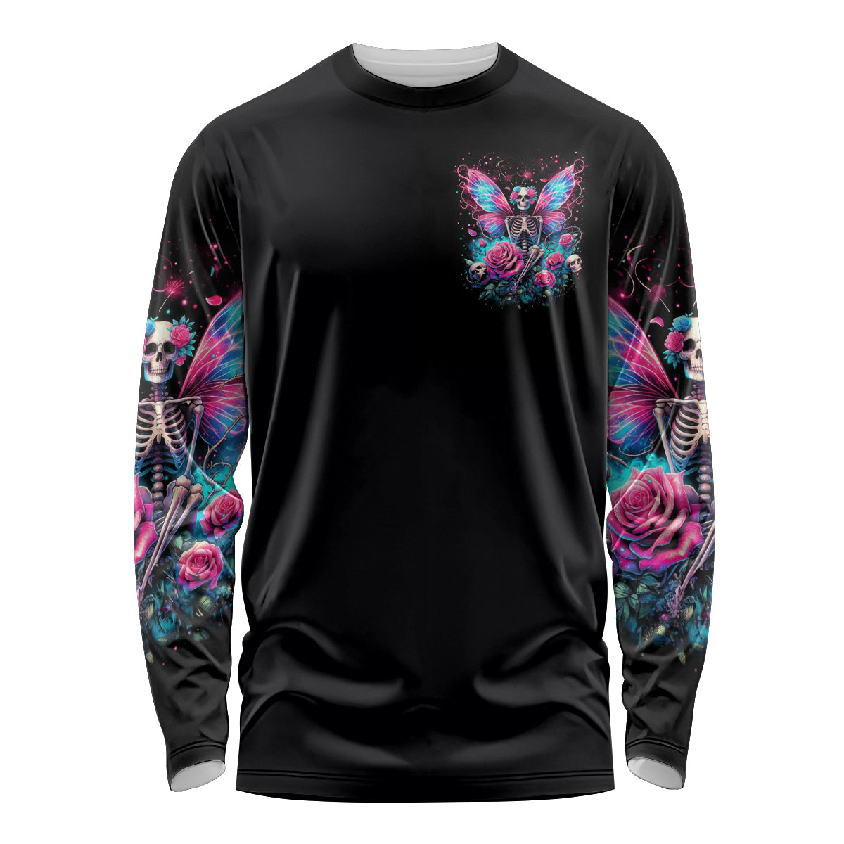 Fairy Skull Long Sleeve Shirt This Girl Powered By Bitch Dust - Wonder Print Shop