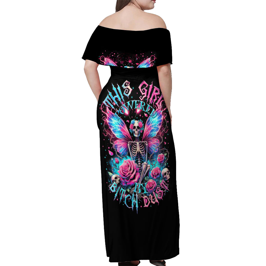 Fairy Skull Off Shoulder Maxi Dress This Girl Powered By Bitch Dust - Wonder Print Shop