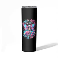 Fairy Skull Skinny Tumbler This Girl Powered By Bitch Dust - Wonder Print Shop