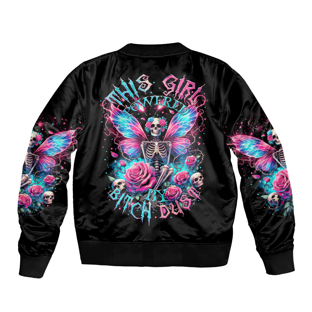 Fairy Skull Sleeve Zip Bomber Jacket This Girl Powered By Bitch Dust - Wonder Print Shop