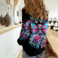 Fairy Skull Women Casual Shirt This Girl Powered By Bitch Dust - Wonder Print Shop