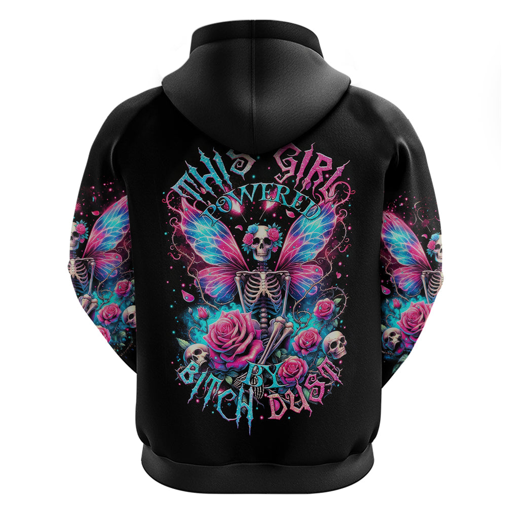 Fairy Skull Zip Hoodie This Girl Powered By Bitch Dust - Wonder Print Shop