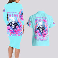 Witch Skull Couples Matching Long Sleeve Bodycon Dress and Hawaiian Shirt Assuming Was Like Most Girls Was Your First Mistake - Wonder Print Shop