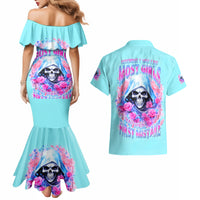Witch Skull Couples Matching Mermaid Dress and Hawaiian Shirt Assuming Was Like Most Girls Was Your First Mistake - Wonder Print Shop