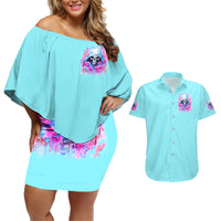 Witch Skull Couples Matching Off Shoulder Short Dress and Hawaiian Shirt Assuming Was Like Most Girls Was Your First Mistake - Wonder Print Shop