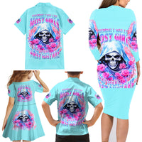 Witch Skull Family Matching Long Sleeve Bodycon Dress and Hawaiian Shirt Assuming Was Like Most Girls Was Your First Mistake - Wonder Print Shop