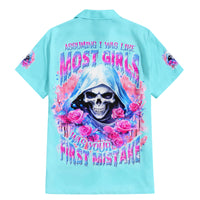 Witch Skull Family Matching Mermaid Dress and Hawaiian Shirt Assuming Was Like Most Girls Was Your First Mistake - Wonder Print Shop
