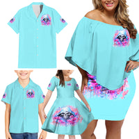 Witch Skull Family Matching Off Shoulder Short Dress and Hawaiian Shirt Assuming Was Like Most Girls Was Your First Mistake - Wonder Print Shop