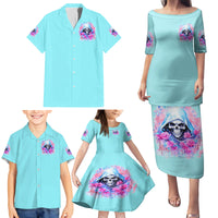 Witch Skull Family Matching Puletasi and Hawaiian Shirt Assuming Was Like Most Girls Was Your First Mistake - Wonder Print Shop