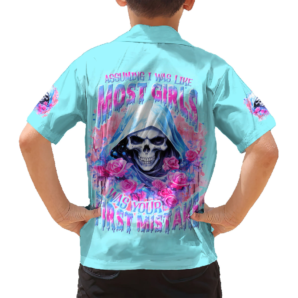 Witch Skull Hawaiian Shirt Assuming Was Like Most Girls Was Your First Mistake - Wonder Print Shop