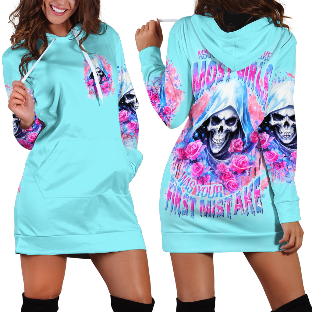 Witch Skull Hoodie Dress Assuming Was Like Most Girls Was Your First Mistake - Wonder Print Shop
