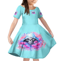 Witch Skull Kid Short Sleeve Dress Assuming Was Like Most Girls Was Your First Mistake - Wonder Print Shop