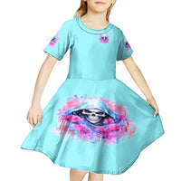 Witch Skull Kid Short Sleeve Dress Assuming Was Like Most Girls Was Your First Mistake - Wonder Print Shop
