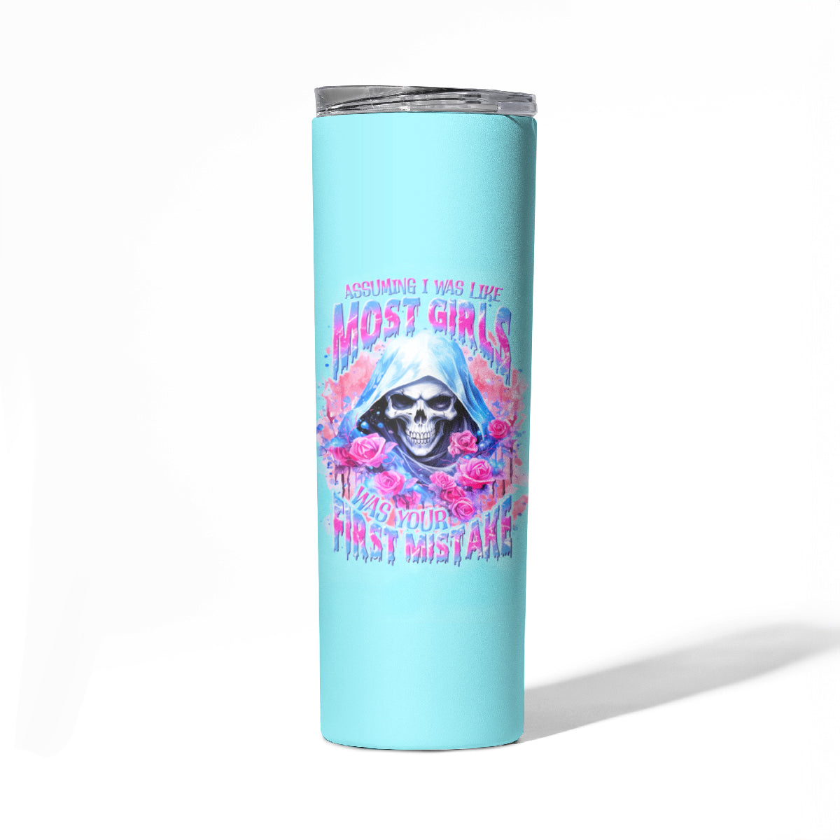 Witch Skull Skinny Tumbler Assuming Was Like Most Girls Was Your First Mistake - Wonder Print Shop