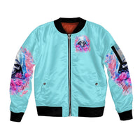 Witch Skull Sleeve Zip Bomber Jacket Assuming Was Like Most Girls Was Your First Mistake - Wonder Print Shop