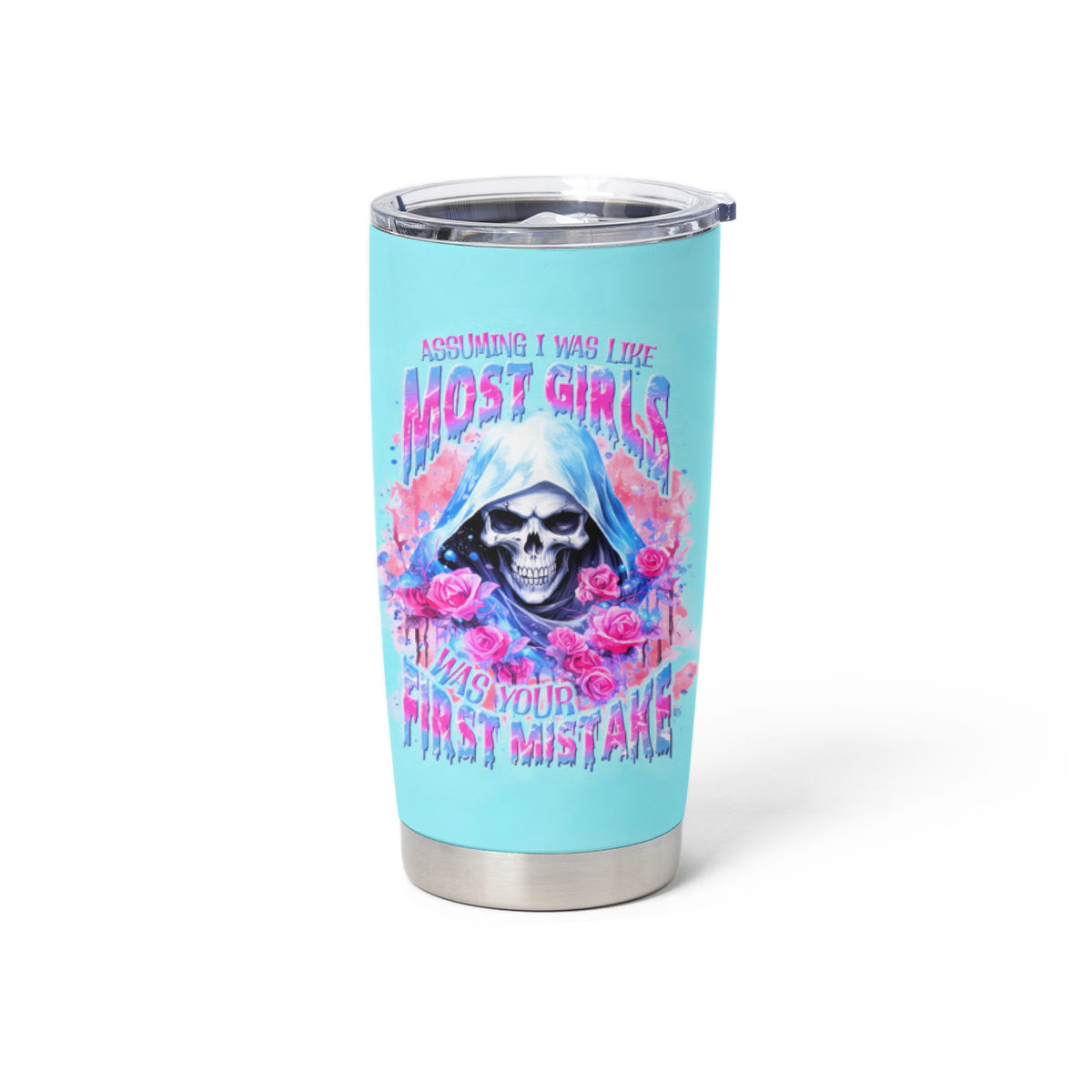 Witch Skull Tumbler Cup Assuming Was Like Most Girls Was Your First Mistake - Wonder Print Shop