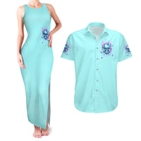 Flower Skull Couples Matching Tank Maxi Dress and Hawaiian Shirt I'm A Bitch With A Low Bullshiit Tolrange Don't Try Me - Wonder Print Shop