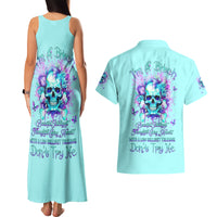 Flower Skull Couples Matching Tank Maxi Dress and Hawaiian Shirt I'm A Bitch With A Low Bullshiit Tolrange Don't Try Me - Wonder Print Shop