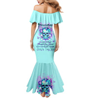 Flower Skull Family Matching Mermaid Dress and Hawaiian Shirt I'm A Bitch With A Low Bullshiit Tolrange Don't Try Me - Wonder Print Shop