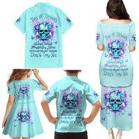 Flower Skull Family Matching Puletasi and Hawaiian Shirt I'm A Bitch With A Low Bullshiit Tolrange Don't Try Me - Wonder Print Shop