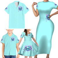 Flower Skull Family Matching Short Sleeve Bodycon Dress and Hawaiian Shirt I'm A Bitch With A Low Bullshiit Tolrange Don't Try Me - Wonder Print Shop