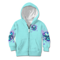 Flower Skull Kid Hoodie I'm A Bitch With A Low Bullshiit Tolrange Don't Try Me - Wonder Print Shop