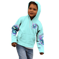 Flower Skull Kid Hoodie I'm A Bitch With A Low Bullshiit Tolrange Don't Try Me - Wonder Print Shop