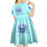 Flower Skull Kid Short Sleeve Dress I'm A Bitch With A Low Bullshiit Tolrange Don't Try Me - Wonder Print Shop