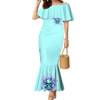 Flower Skull Mermaid Dress I'm A Bitch With A Low Bullshiit Tolrange Don't Try Me - Wonder Print Shop