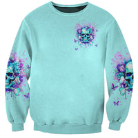 Flower Skull Sweatshirt I'm A Bitch With A Low Bullshiit Tolrange Don't Try Me - Wonder Print Shop