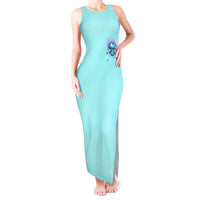 Flower Skull Tank Maxi Dress I'm A Bitch With A Low Bullshiit Tolrange Don't Try Me - Wonder Print Shop