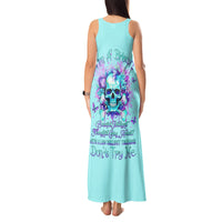 Flower Skull Tank Maxi Dress I'm A Bitch With A Low Bullshiit Tolrange Don't Try Me - Wonder Print Shop
