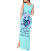 Flower Skull Tank Maxi Dress I'm A Bitch With A Low Bullshiit Tolrange Don't Try Me - Wonder Print Shop