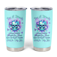 Flower Skull Tumbler Cup I'm A Bitch With A Low Bullshiit Tolrange Don't Try Me - Wonder Print Shop