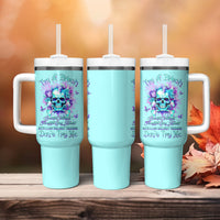 Flower Skull Tumbler With Handle I'm A Bitch With A Low Bullshiit Tolrange Don't Try Me - Wonder Print Shop