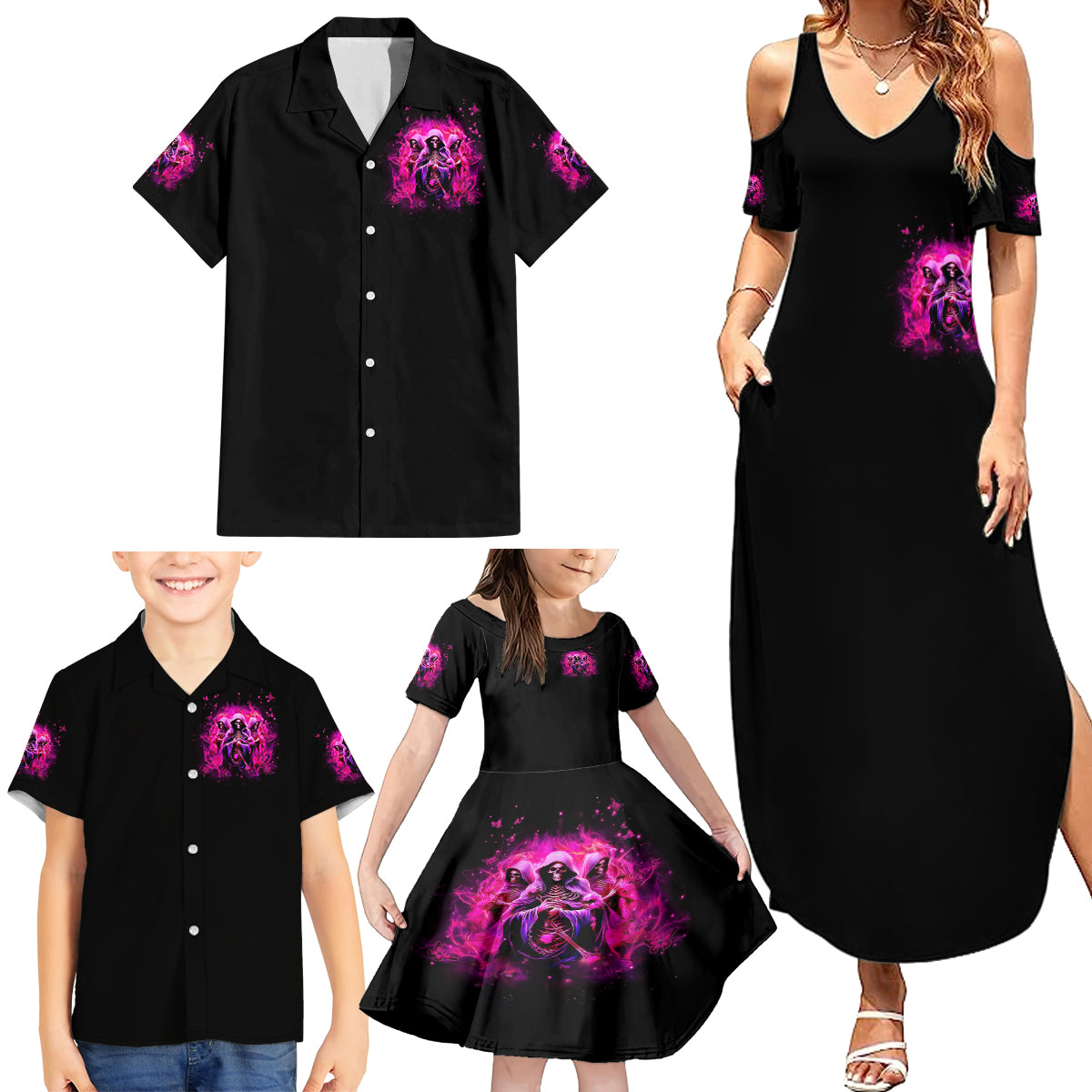 Witch Skull Family Matching Summer Maxi Dress and Hawaiian Shirt Don't Try To Figure Me Out I'm A Special Kind Of Twisted - Wonder Print Shop