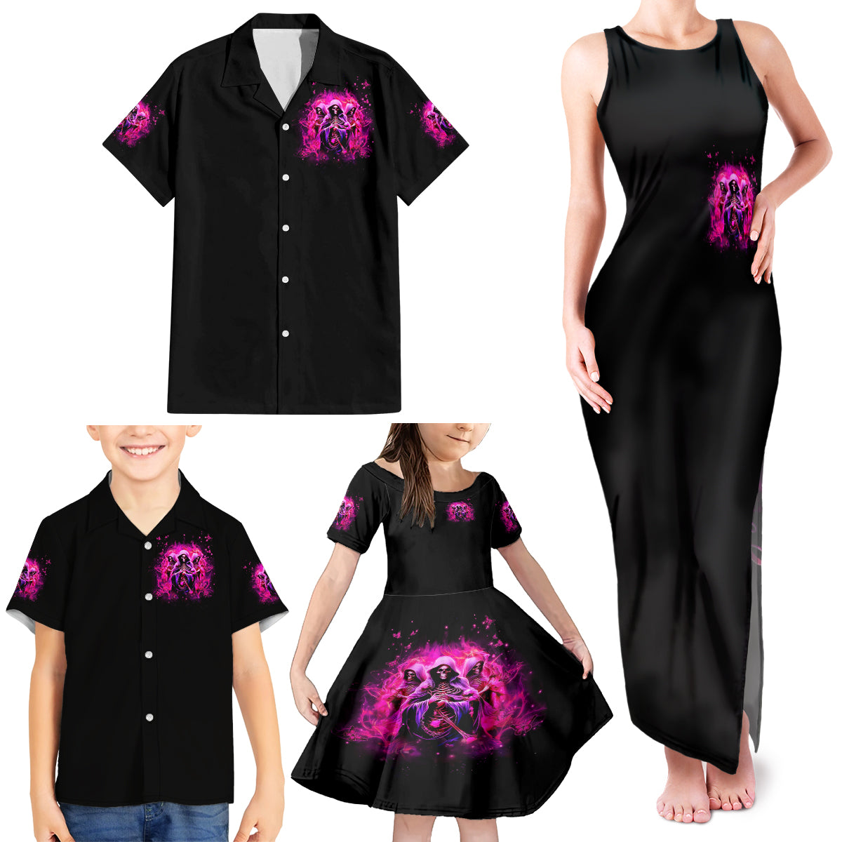 Witch Skull Family Matching Tank Maxi Dress and Hawaiian Shirt Don't Try To Figure Me Out I'm A Special Kind Of Twisted - Wonder Print Shop