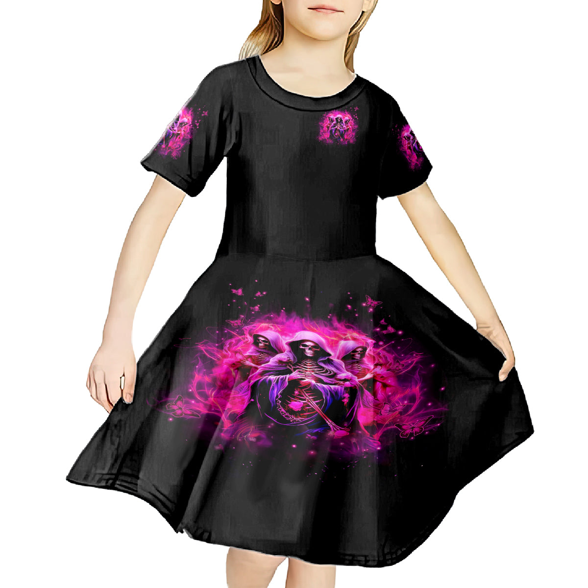 Witch Skull Kid Short Sleeve Dress Don't Try To Figure Me Out I'm A Special Kind Of Twisted - Wonder Print Shop