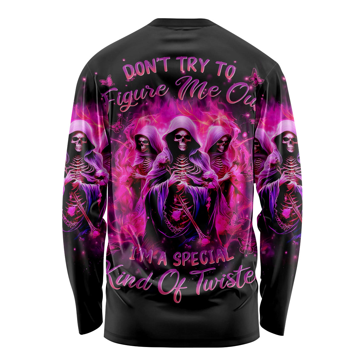 Witch Skull Long Sleeve Shirt Don't Try To Figure Me Out I'm A Special Kind Of Twisted - Wonder Print Shop